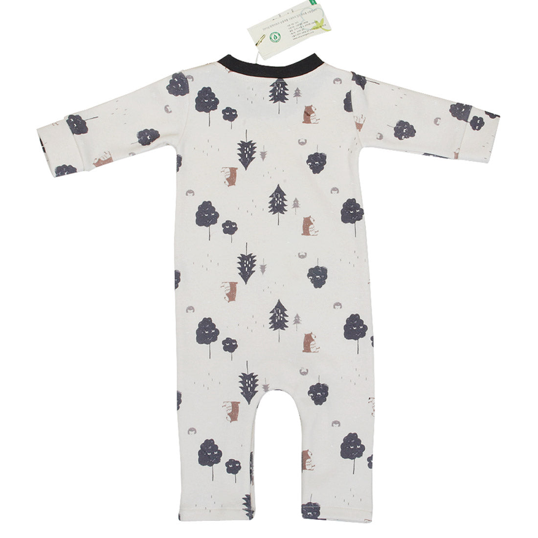 Hipzoo Organic Cotton Baby Rompers - Forest Friends Collection (Beige & Gray)