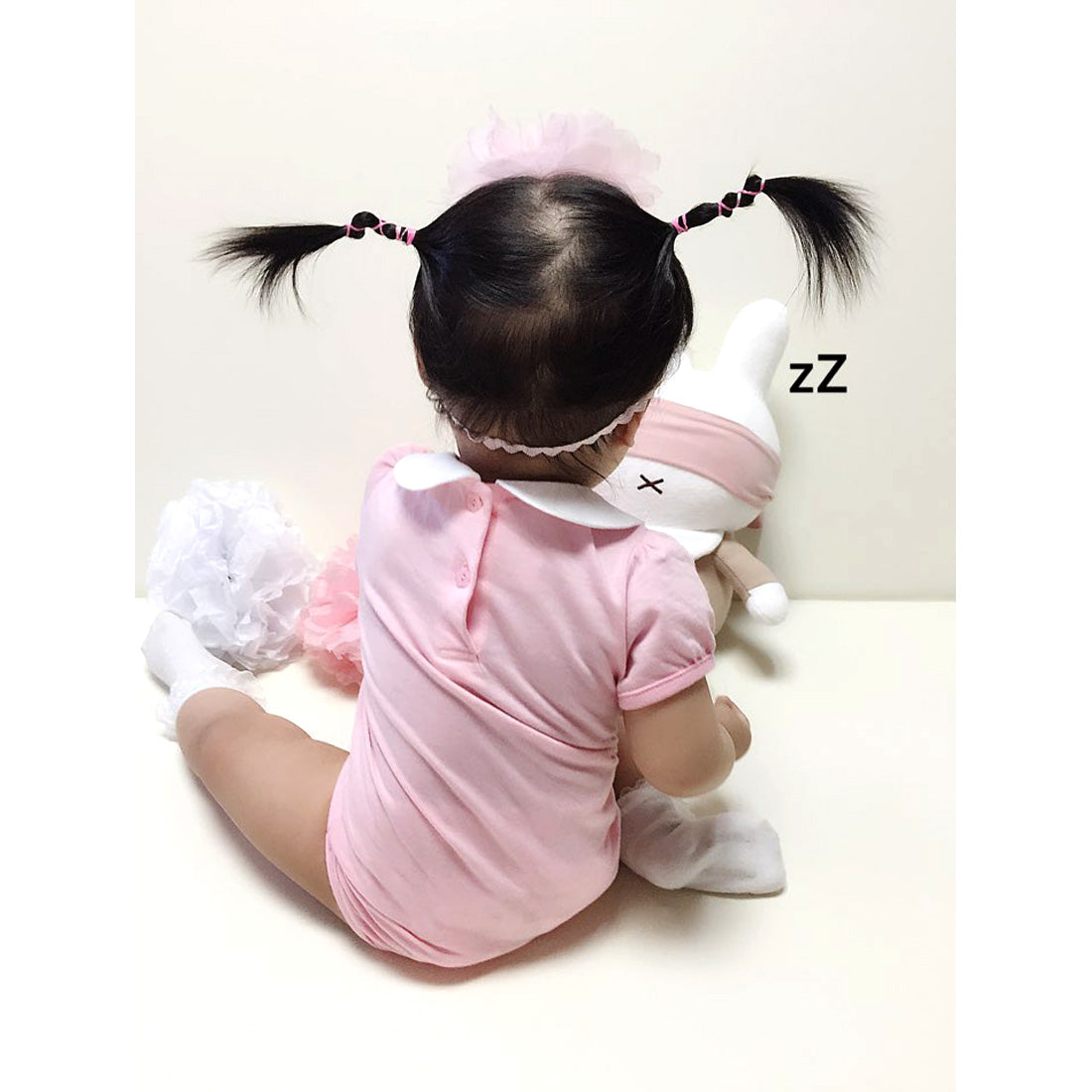 Organic Cotton Pink Collar Baby Bodysuit (OCS Certified) โ White Peter Pan Collar | Made in Korea | Hipzoo