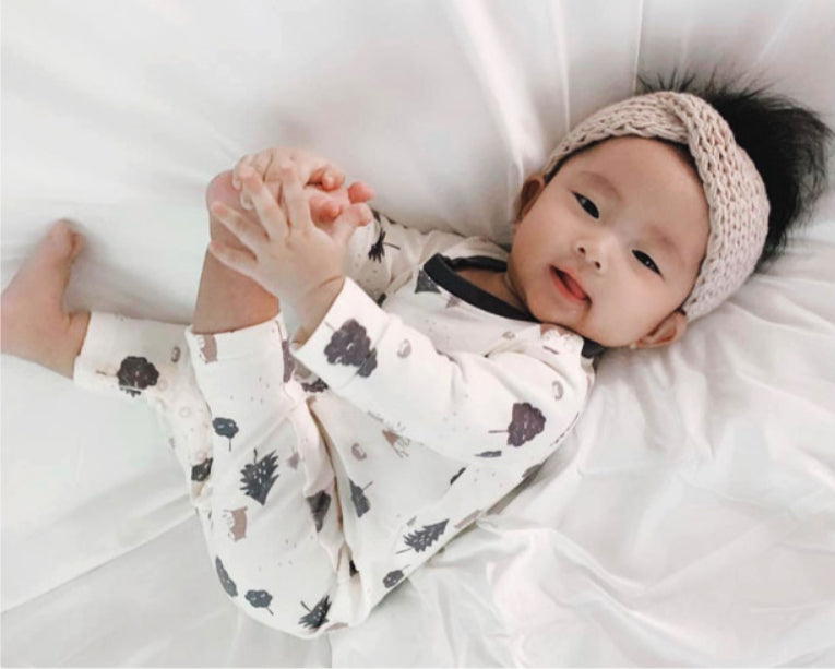 Hipzoo Organic Cotton Baby Rompers - Forest Friends Collection (Beige & Gray)