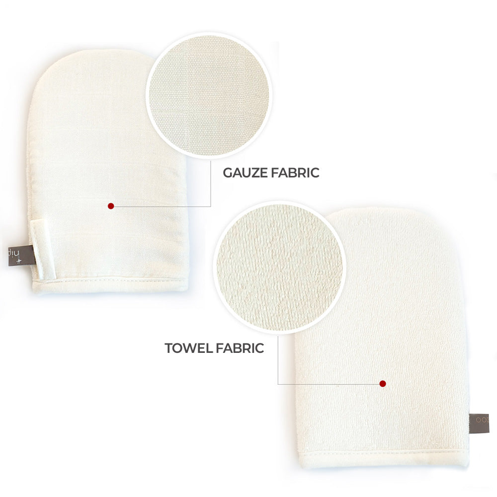Viscose Bamboo Face and Body Towel β Made in Korea β Soft, Gentle Exfoliating Washcloth for Sensitive Skin β Organic Cotton Lining β Double-Sided Gauze and Terry Cloth