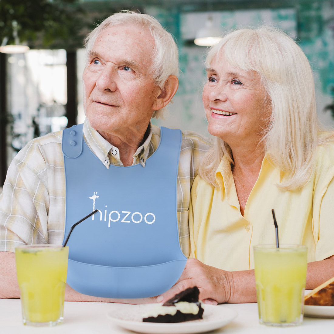Washable Silicone Bib for Seniors and Adult Patients (Large Size)