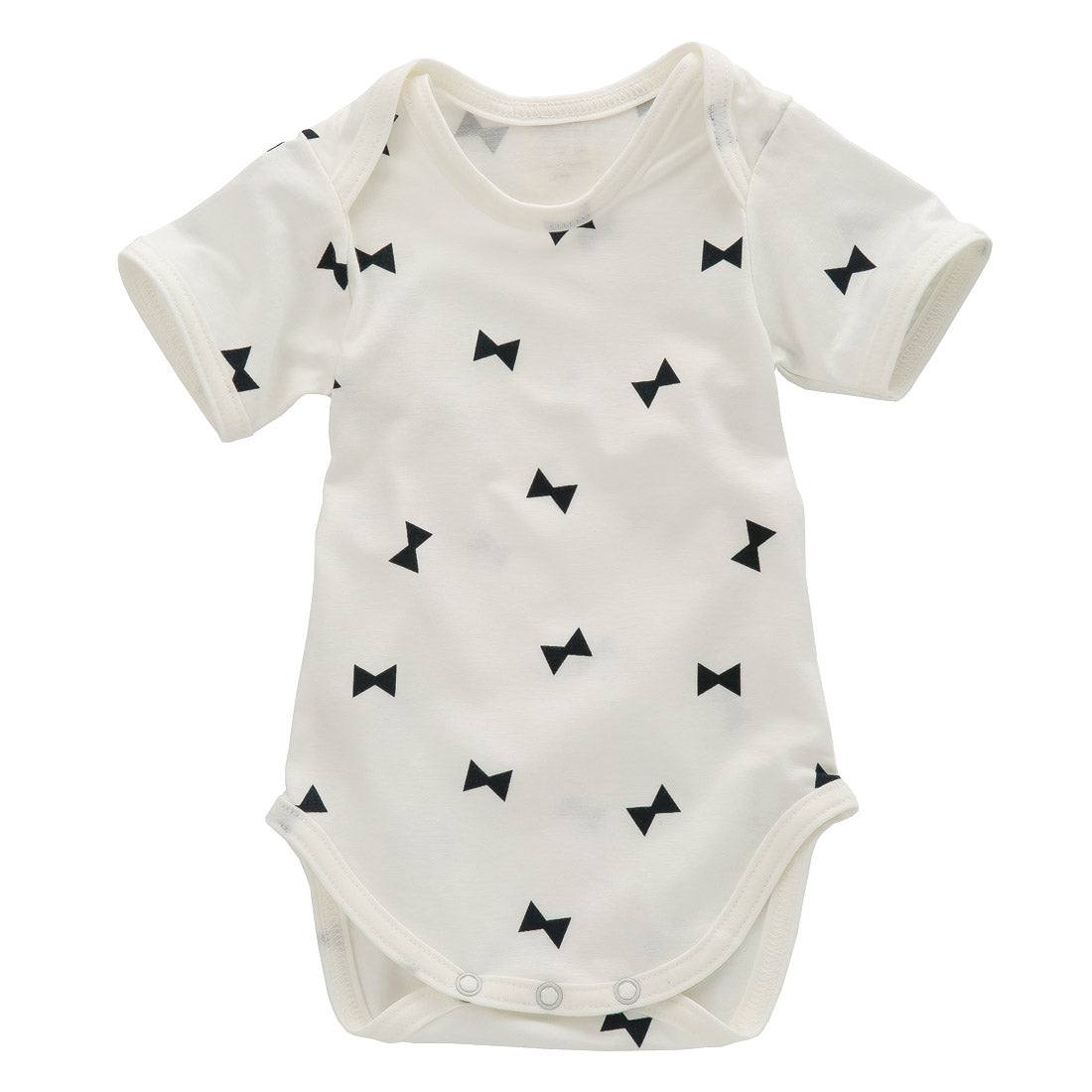 Bamboo Ribbon Short Sleeve Baby Bodysuit & Bib Set – 12M