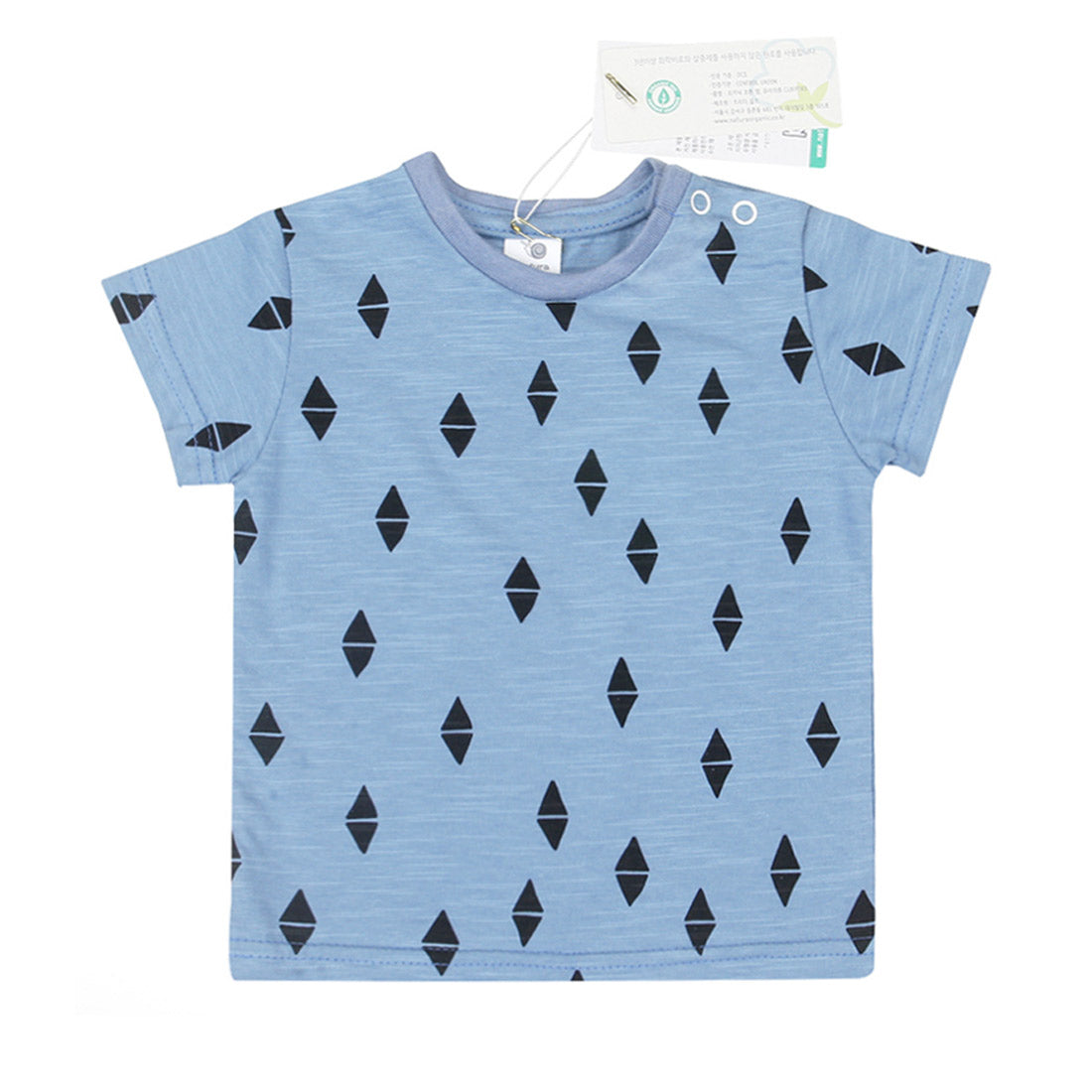 HIPZOO Organic Cotton Diamond Slub Baby T-Shirt – OCS Certified 100% Organic / Fluorescent-Free / Made in Korea