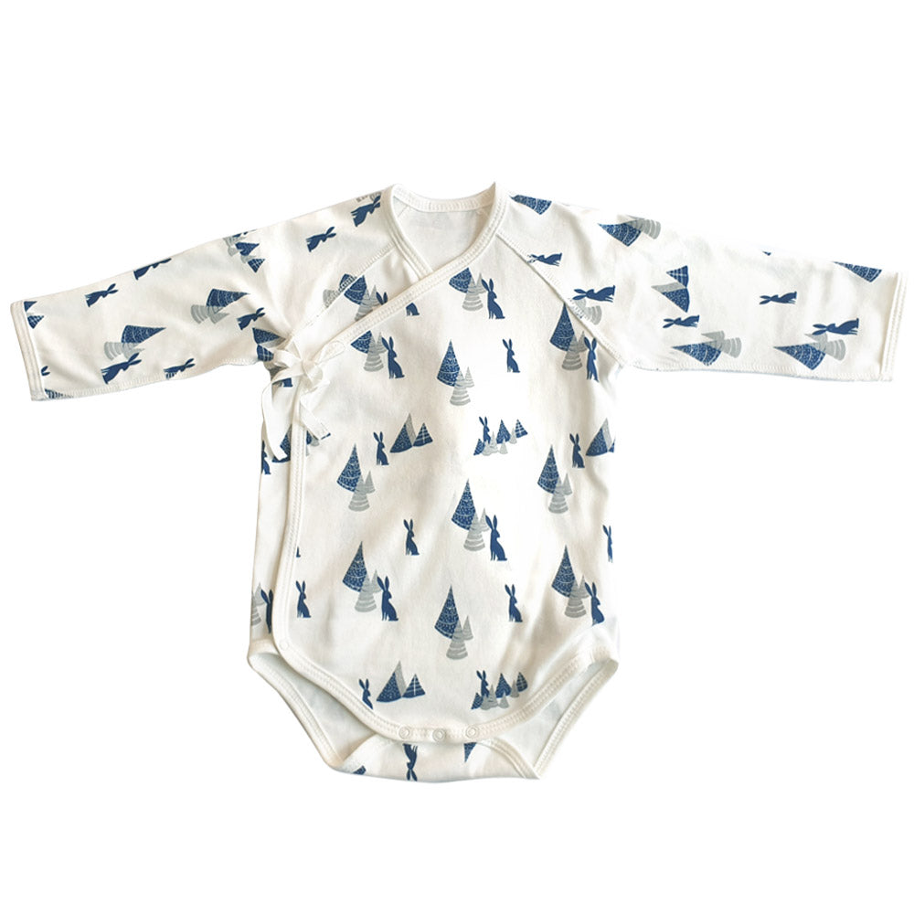 Hipzoo Organic Cotton Korean Jeogori Style Baby Onesie – Rabbit and Tree Design