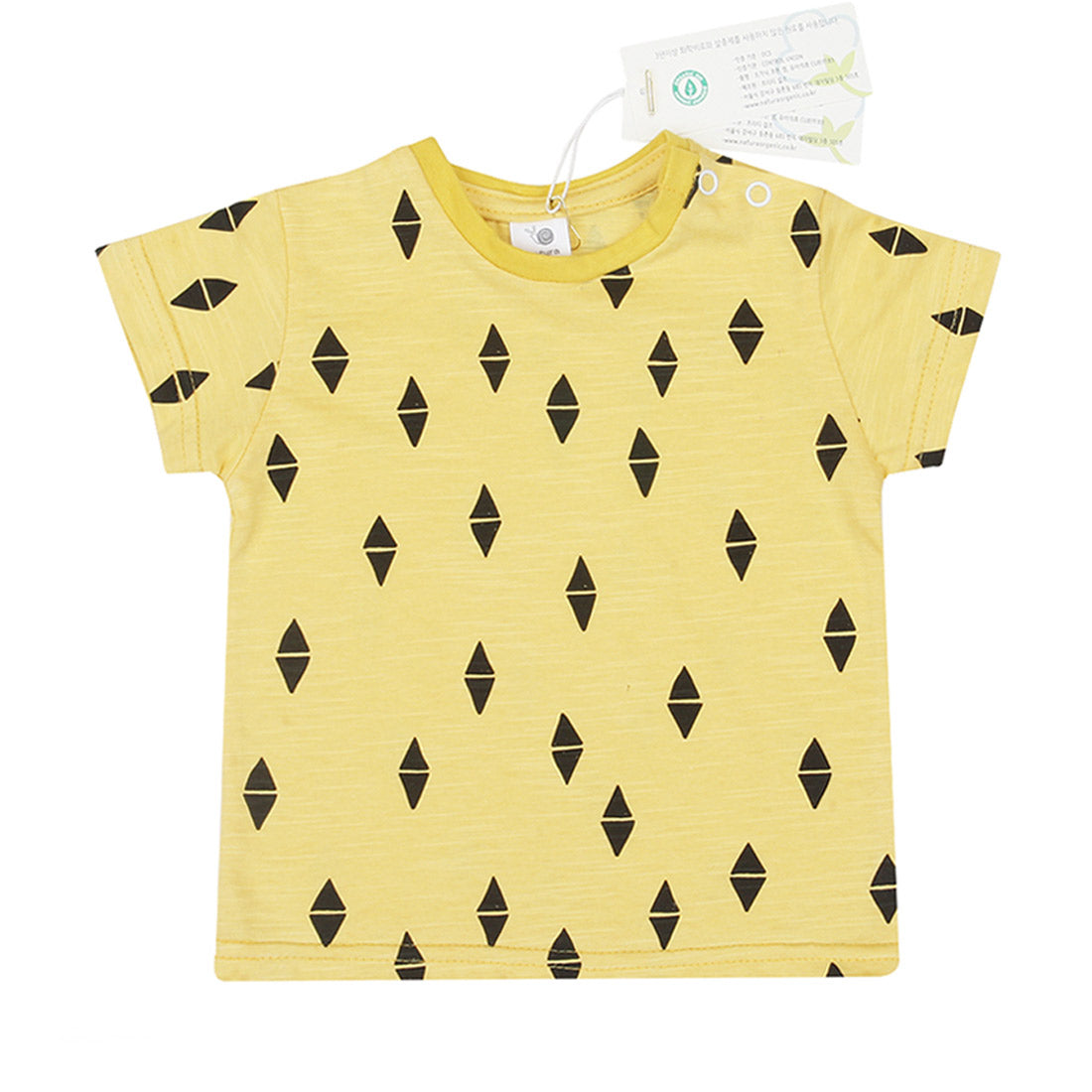 HIPZOO Organic Cotton Diamond Slub Baby T-Shirt – OCS Certified 100% Organic / Fluorescent-Free / Made in Korea