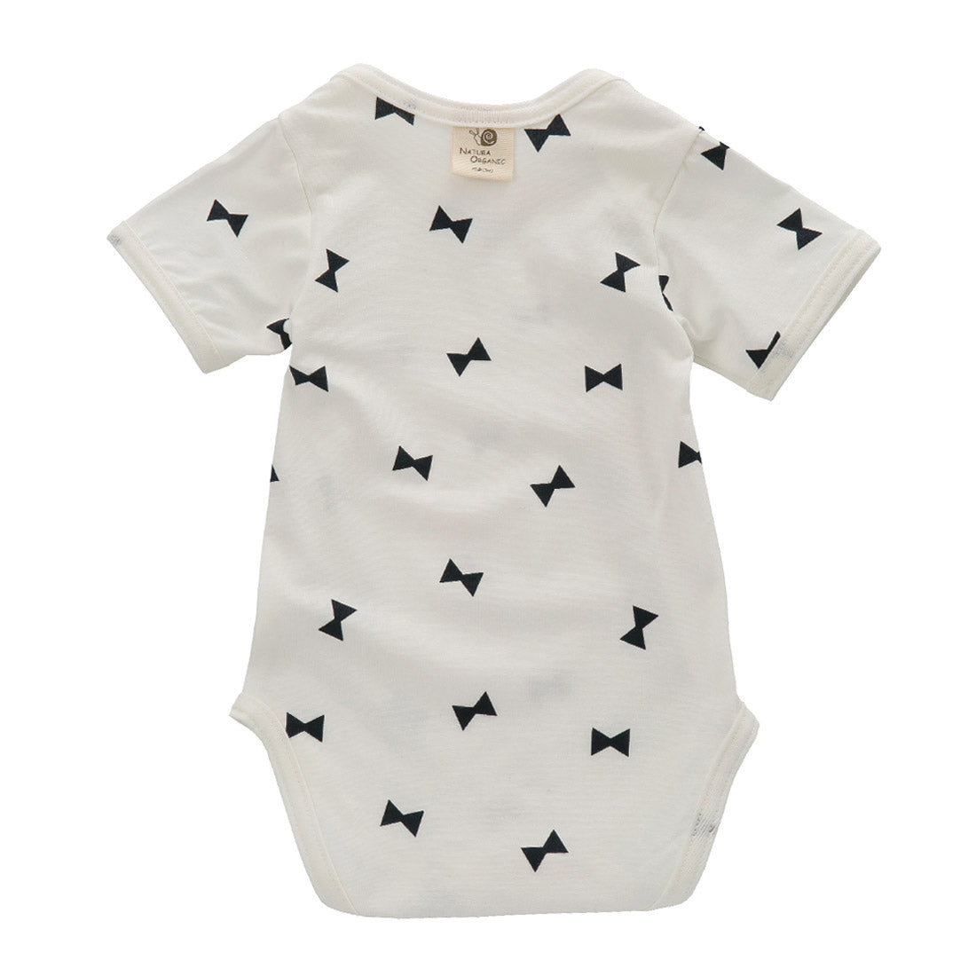 Bamboo Ribbon Short Sleeve Baby Bodysuit & Bib Set – 12M