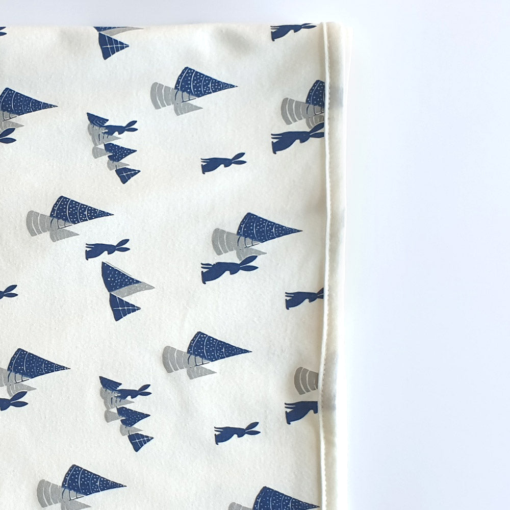 Organic Cotton Swaddle Blanket – Rabbit and Tree Design