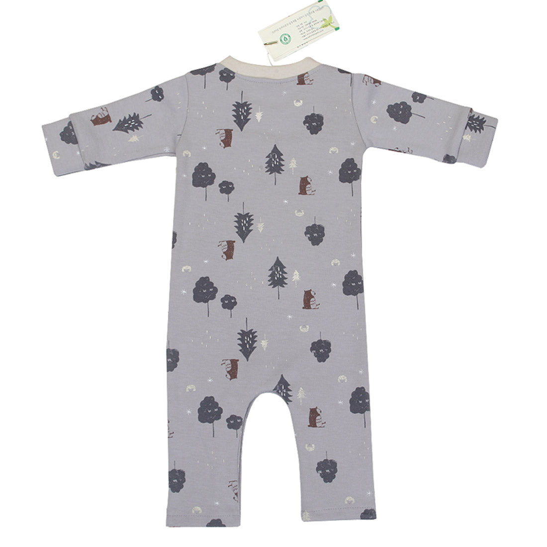 Hipzoo Organic Cotton Baby Rompers - Forest Friends Collection (Beige & Gray)