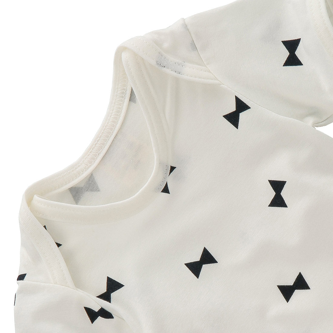 Bamboo Ribbon Short Sleeve Baby Bodysuit & Bib Set – 12M