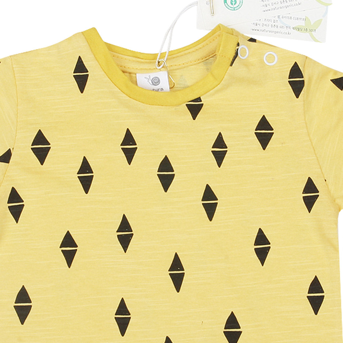 HIPZOO Organic Cotton Diamond Slub Baby T-Shirt – OCS Certified 100% Organic / Fluorescent-Free / Made in Korea