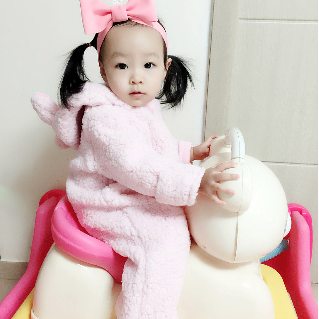 Hipzoo Plush Lamb Romper - Pink