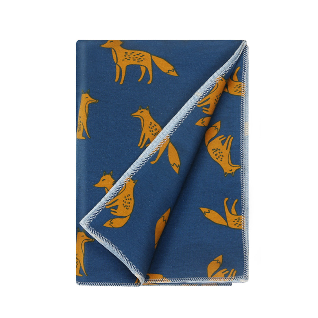 Hipzoo Organic Cotton Baby Blanket – Soft Breathable Fox Print Swaddle | Made in Korea