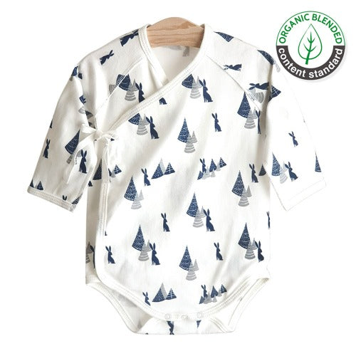 Hipzoo Organic Cotton Korean Jeogori Style Baby Onesie – Rabbit and Tree Design