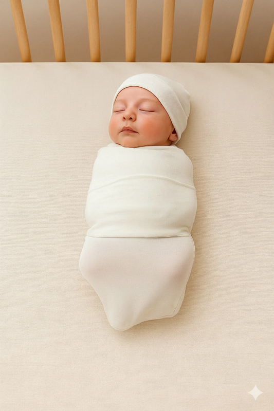 HIPZOO TENCEL™ Modal Newborn Cocoon Swaddle & Hat Set – Womb-Like Baby Wrap, Made in Korea