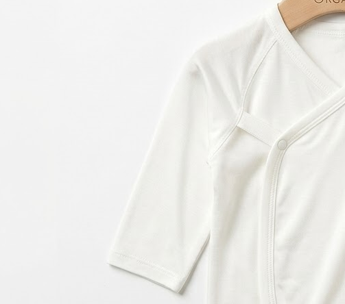 HIPZOO Tencel Modal Newborn Snap Kimono Shirt – Soft Baby Undershirt Made in Korea