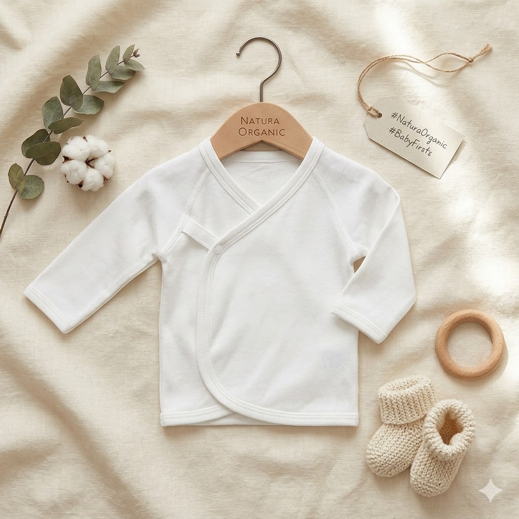 HIPZOO Tencel Modal Newborn Snap Kimono Shirt – Soft Baby Undershirt Made in Korea