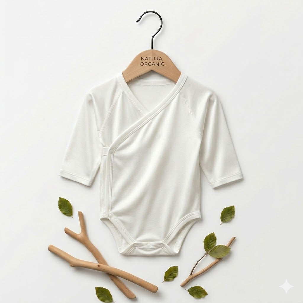Tencel Modal Newborn Kimono Bodysuit – Soft 2-in-1 Baby Undersuit, Made in Korea