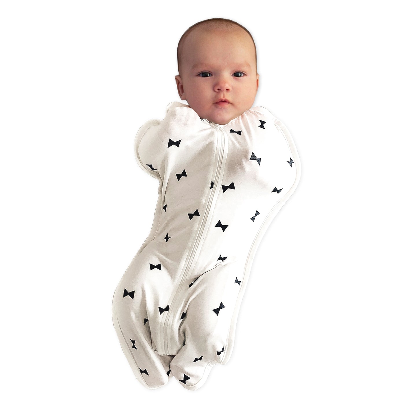 Hipzoo Eco-Friendly Bamboo/Cotton Zipper Swaddle - Ribbon Print