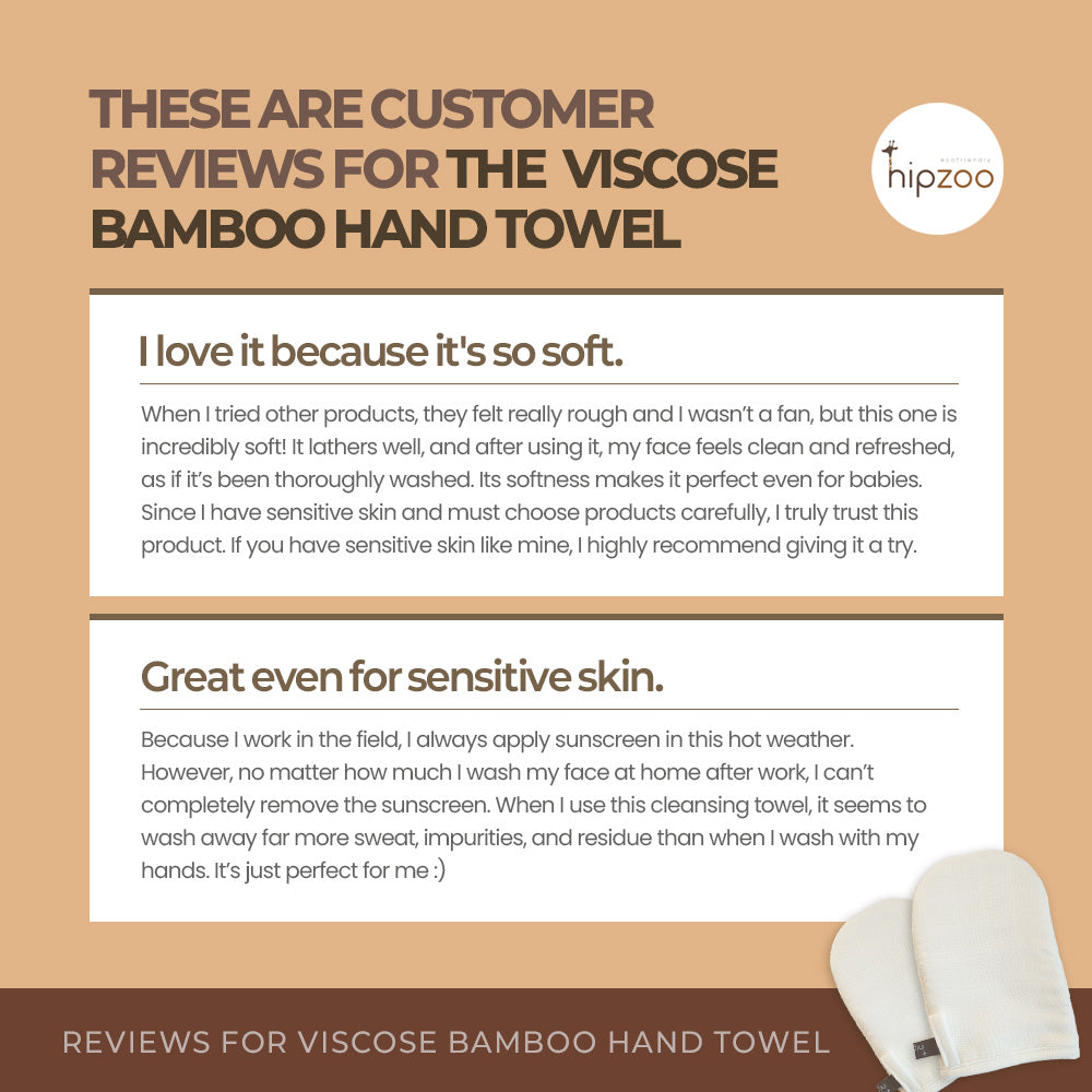 Viscose Bamboo Face and Body Towel – Made in Korea – Soft, Gentle Exfoliating Washcloth for Sensitive Skin – Organic Cotton Lining – Double-Sided Gauze and Terry Cloth