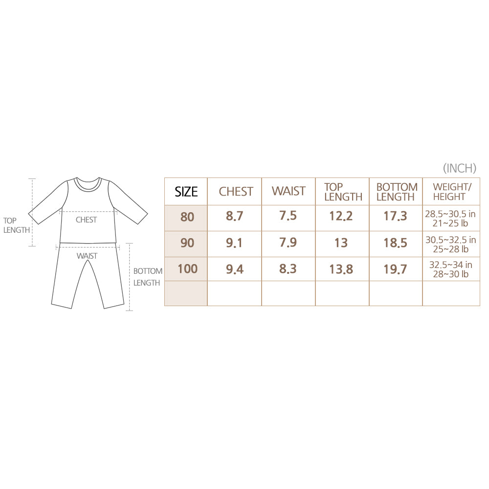 Organic Cotton High-Tension Flat Seam baby toddler Pajama Set