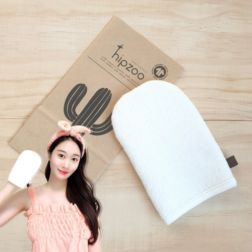 Viscose Bamboo Face and Body Towel – Made in Korea – Soft, Gentle Exfoliating Washcloth for Sensitive Skin – Organic Cotton Lining – Double-Sided Gauze and Terry Cloth