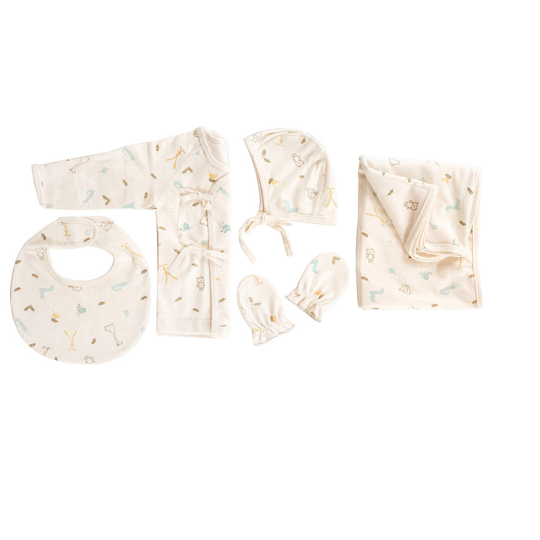 Hipzoo Organic Newborn 5-Piece Set - Animal Print