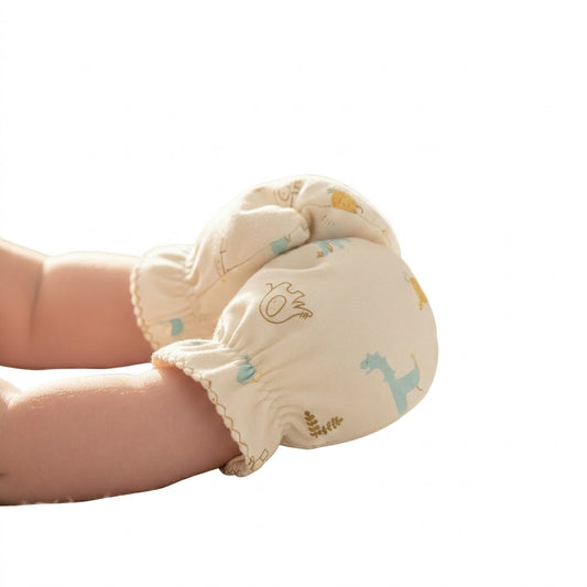 Hipzoo Organic Cotton Baby Mittens (OCS Certified) – Soft Newborn Anti-Scratch Gloves | Made in Korea