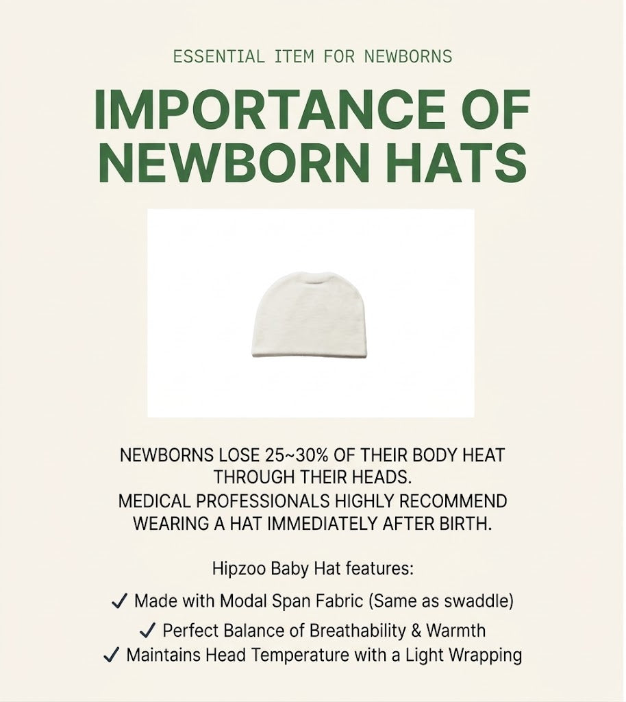 HIPZOO TENCEL™ Modal Newborn Cocoon Swaddle & Hat Set – Womb-Like Baby Wrap, Made in Korea
