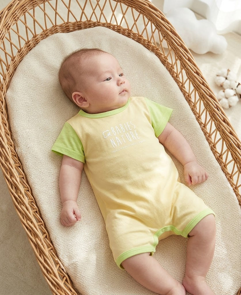 Soft & Cooling Bamboo Baby Short Sleeve Romper – Snap Button Summer Bodysuit